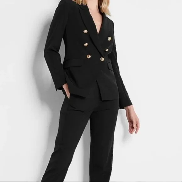 COPY Peak Lapel Double Breasted Blazer Express women's jacket